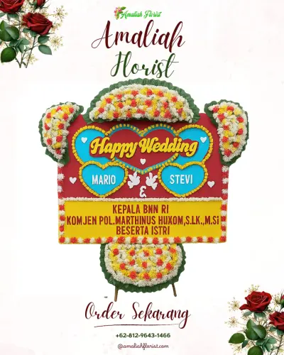 Karangan Papan Bunga Pernikahan di Antang